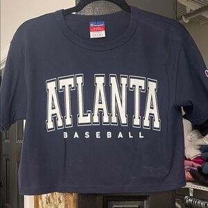 Champion Navy Tee with Atlanta Baseball Print